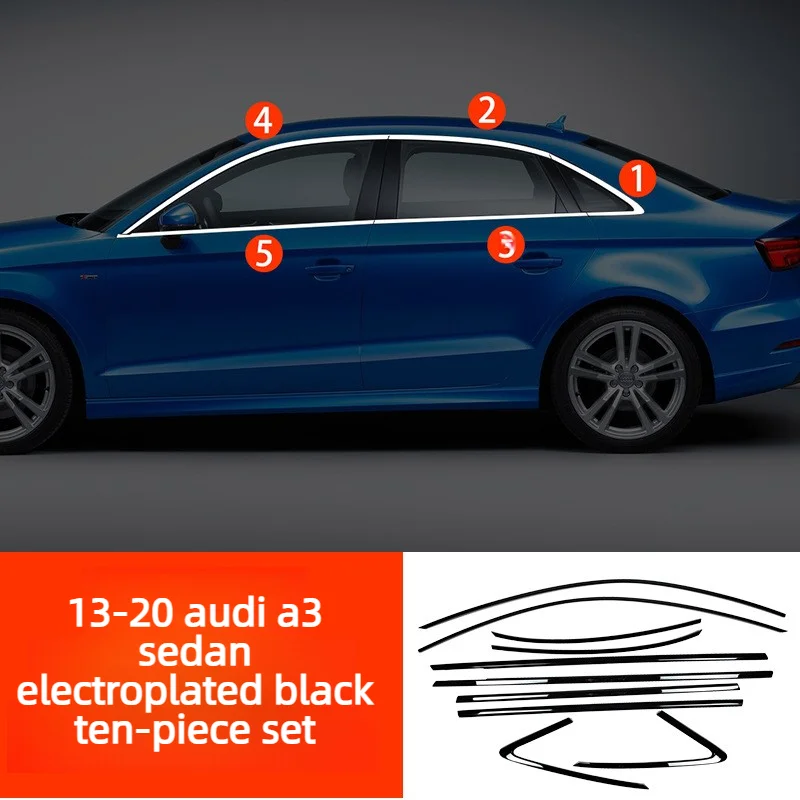 

Window Trim For Audi A3 2012-2025 Models Black Door Frame Chrome Decorative Protective Car Accessories Modification