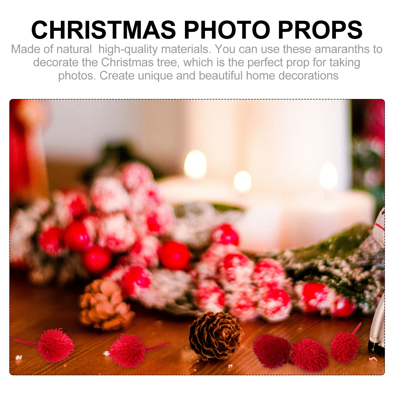 

20Pcs Globosa Adornments Natural Dried Flowers for Christmas Decoration Reusable Xmas Tree Decors Light Safe Beautiful