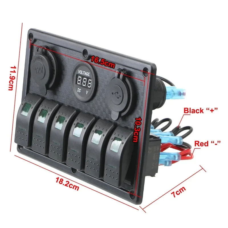 Rv Retrofit Boat Type Switch Panel USB Charger Voltage Yacht Control