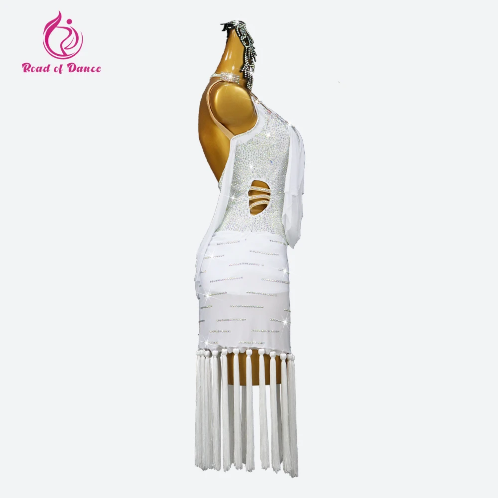 Vestido de dança latina das mulheres roupas de prática dancewear saia feminina meninas festas traje americano palco baile noite franjas terno