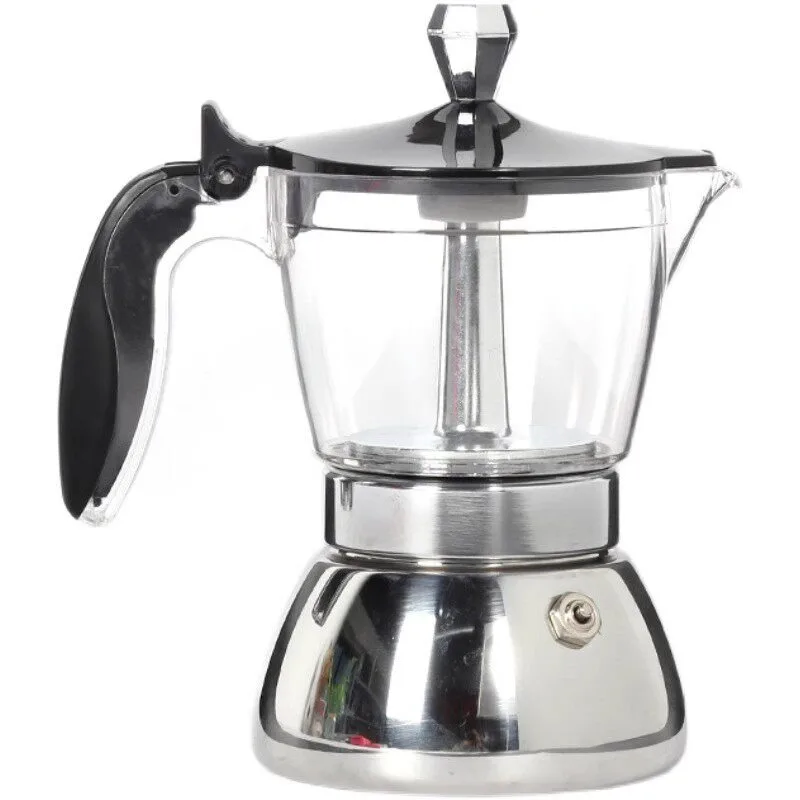 200ml 300ml Transparent And Visible Mocha Pot Home Brewed Coffee Pot Italian Stainless Steel Mocha Pot Home Brewed Coffee Set