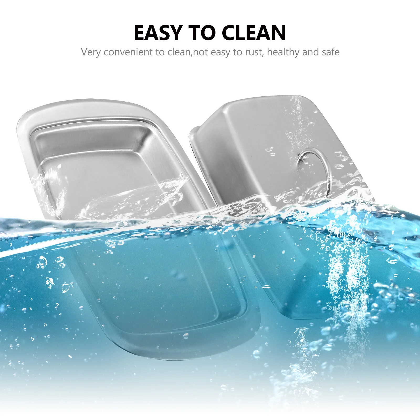 

1 pc Stainless Steel Butter Box Rust-Proof Kitchen Food Tray Multipurpose Storage Container Creative Dessert Plate Household