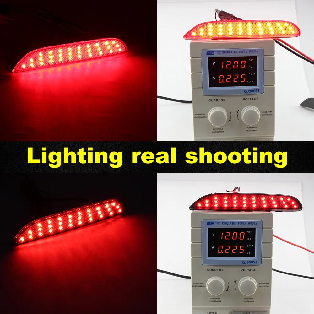 

2PCS LED Bumper Reflector Light Tail Brake Rear Fog Lamp for Infiniti JX35 QX60 2013-2015 Q50 QX56 QX80 2014-2017 QX30 2017-2019