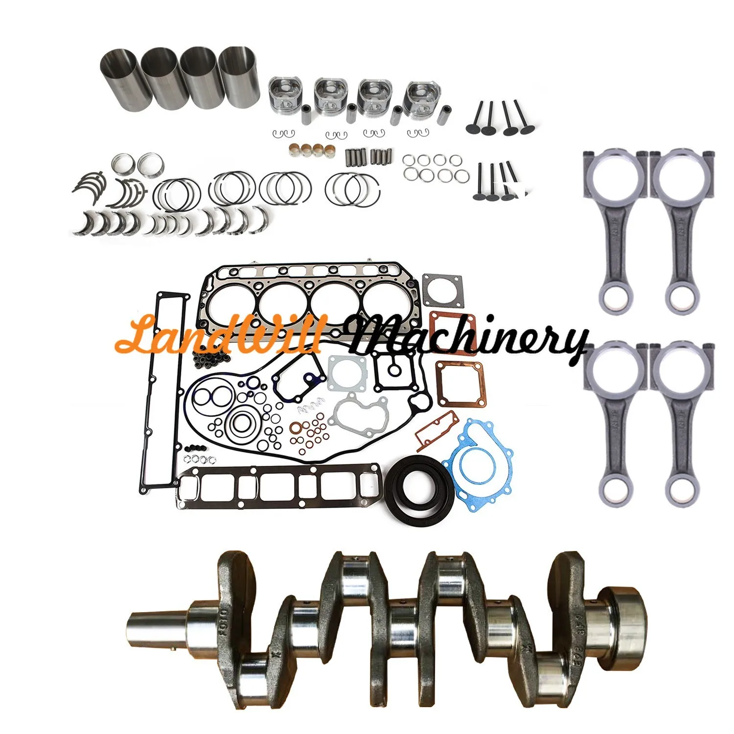 Overhaul Rebuild Kit Connecting Rod + Crankshaft Fits For Yanmar 4TNV106 Engine