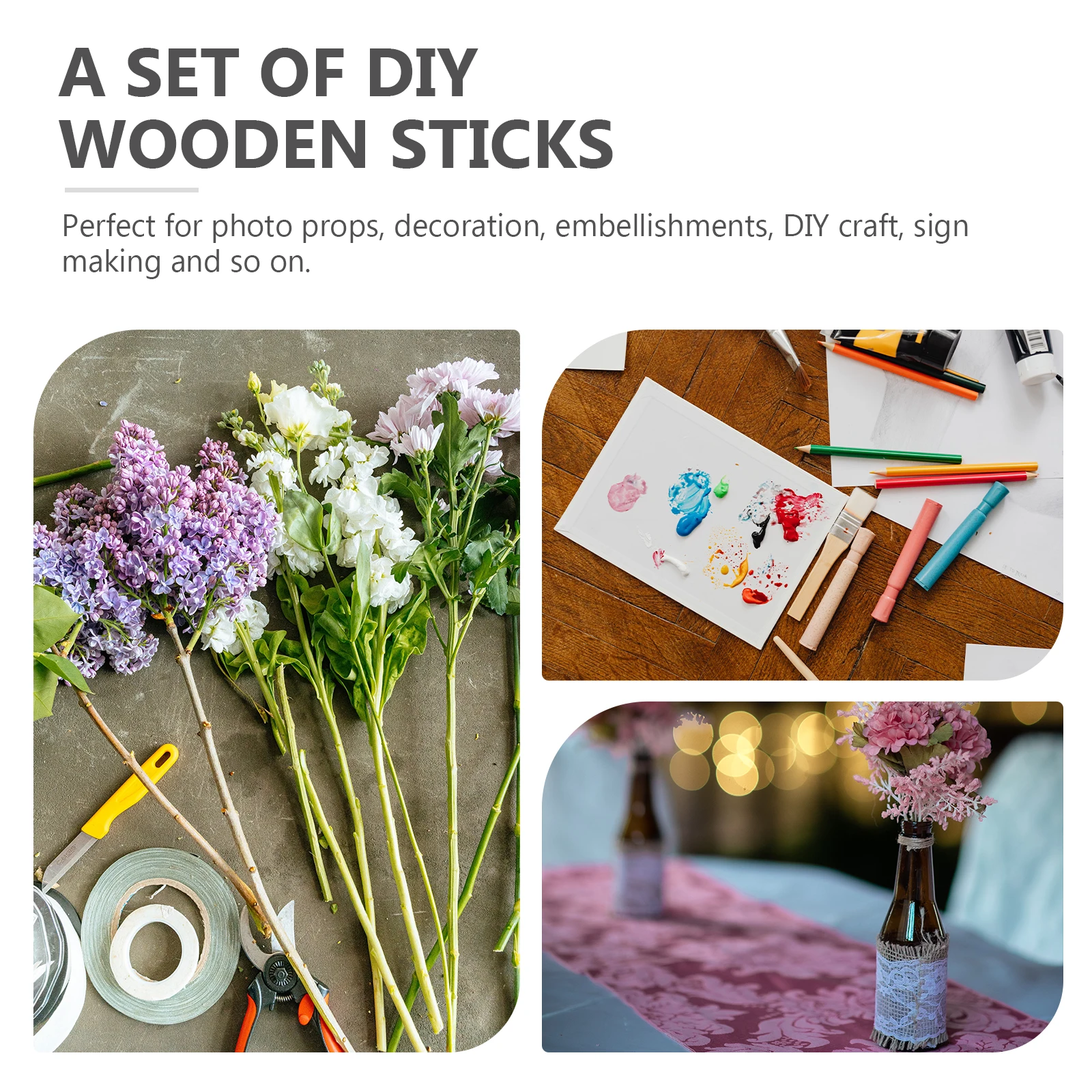 

40pcs Branch Decoration 20cm 30cm DIY Craft Wooden Sticks Twig Accessory Christmas Holiday Decor H Material