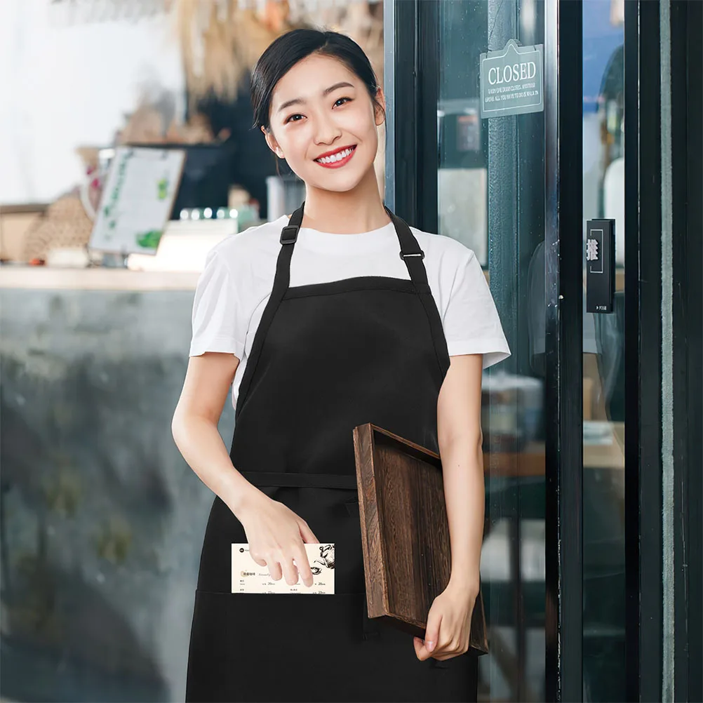 

2pcs Adjustable Bib Apron Chef Kitchen Work Wear Oil Resistant Washable For Men Women Cooking Bbq Catering Service