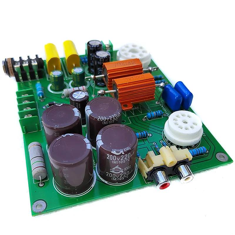 E5-Si electronic tube earphone power amplifier circuit board with no noise, 12AT7+6N5P transistor rectification ECC81*1