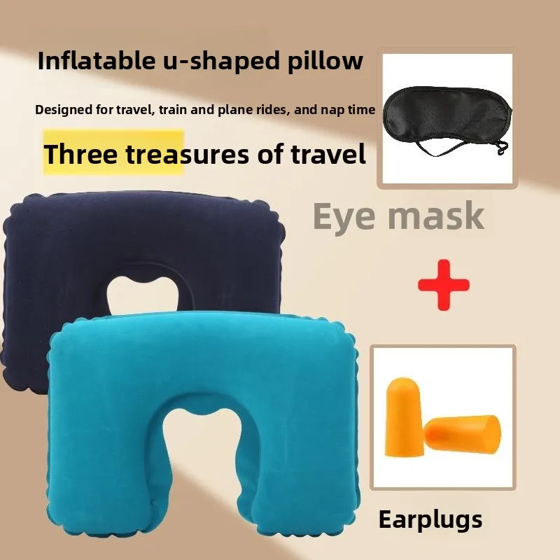 

Inflatable U-Shaped Neck Support Travel Pillow for Car Airplane And Daily Use Neck And Shoulder Massager Comfortable And Soft