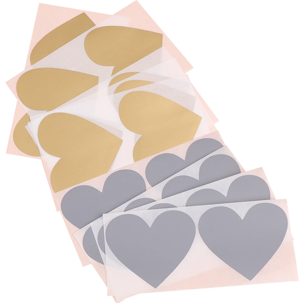 

40 Pcs Heart-shaped Scratch Sticker Label Stickers for Teens Labels Valentines Day Wall Small Journal