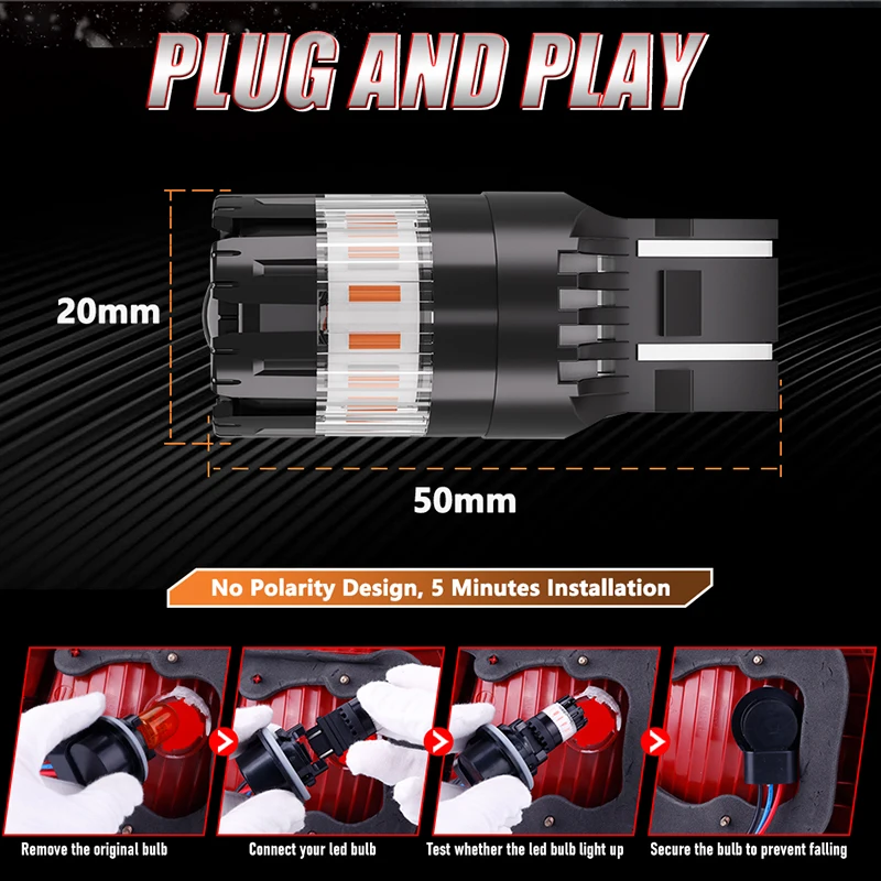 2 قطعة T20 7440 7443 LED لمبات Canbus سيارة ضوء السوبر مشرق عالية الطاقة ل الذيل مصباح إشارة الفرامل عكس أضواء العالمي