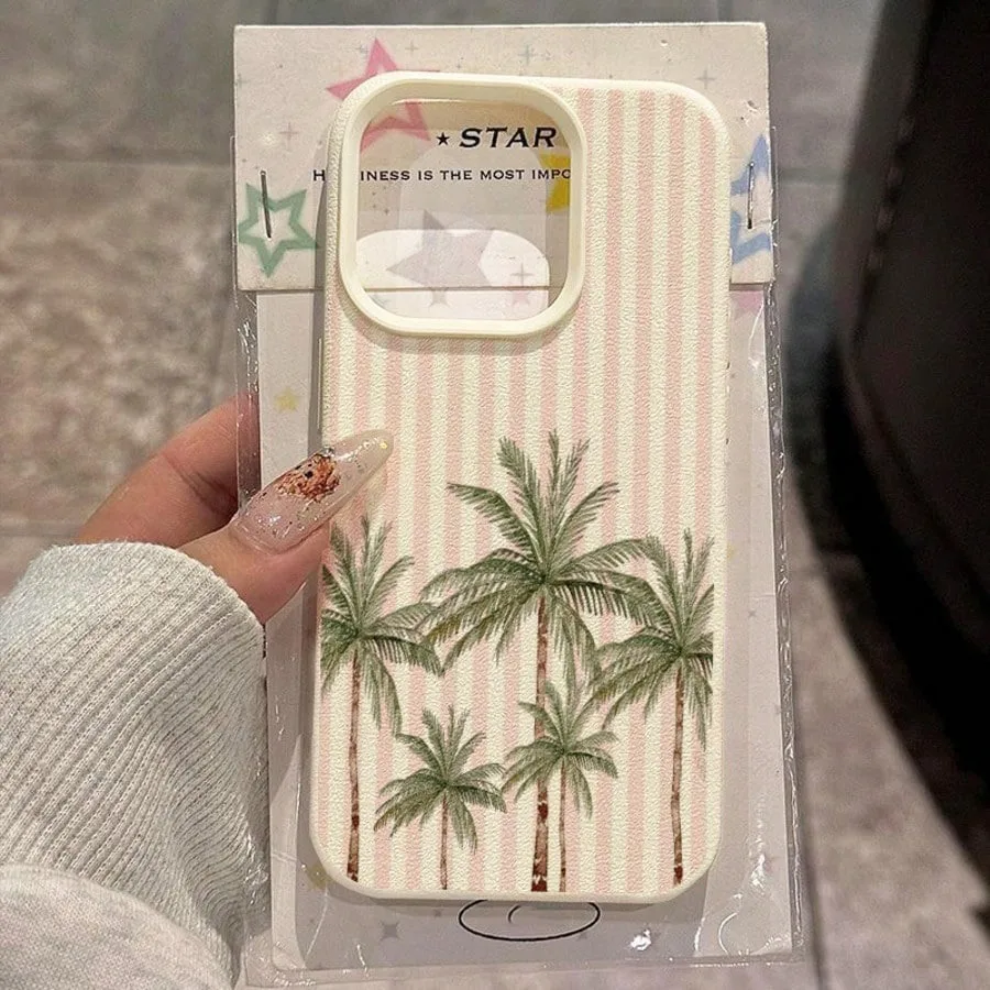 Holiday Style Summer Palm Tree Patterns Case For Samsung Galaxy S26 Ultra S25 FE S24 Plus S23 S22 A17 A37 A57 A56 A55 A54 Cover