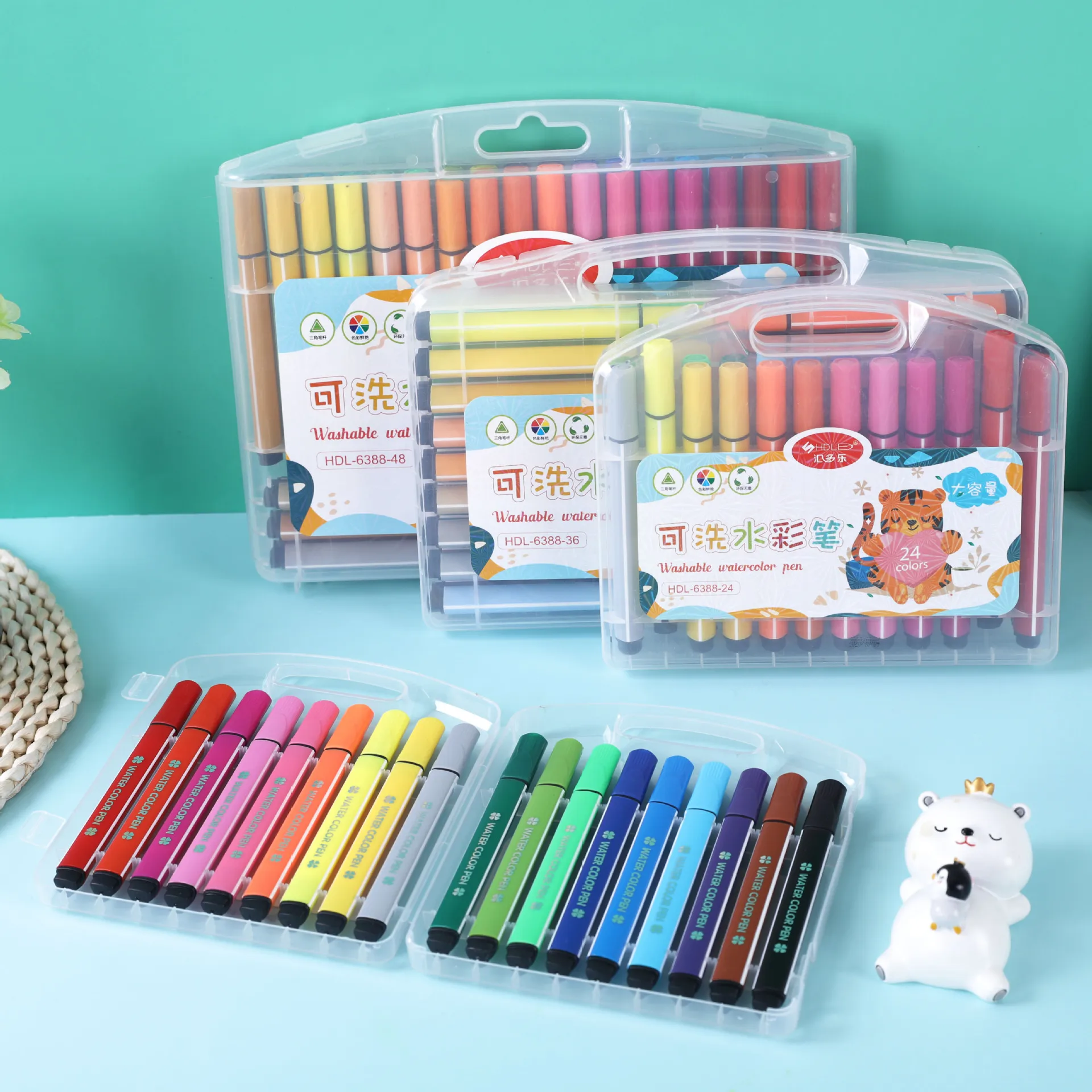 CHEN LIN 18/24/36/48 Color Professional Painting Drawing Pen for Kids Non-toxic Watercolor Pen Set Washable Graffiti Art Crayons