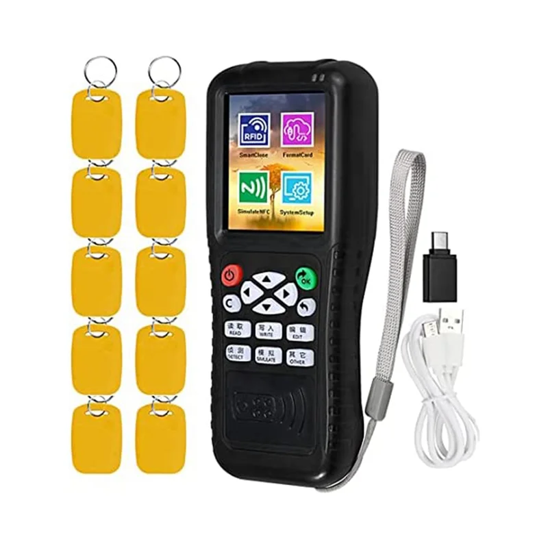 

[LXYA68Z!] RFID Reader Writer Duplicator, Reader, Multi Frequencies RFID Smart Card Programmer, Encrypted Card