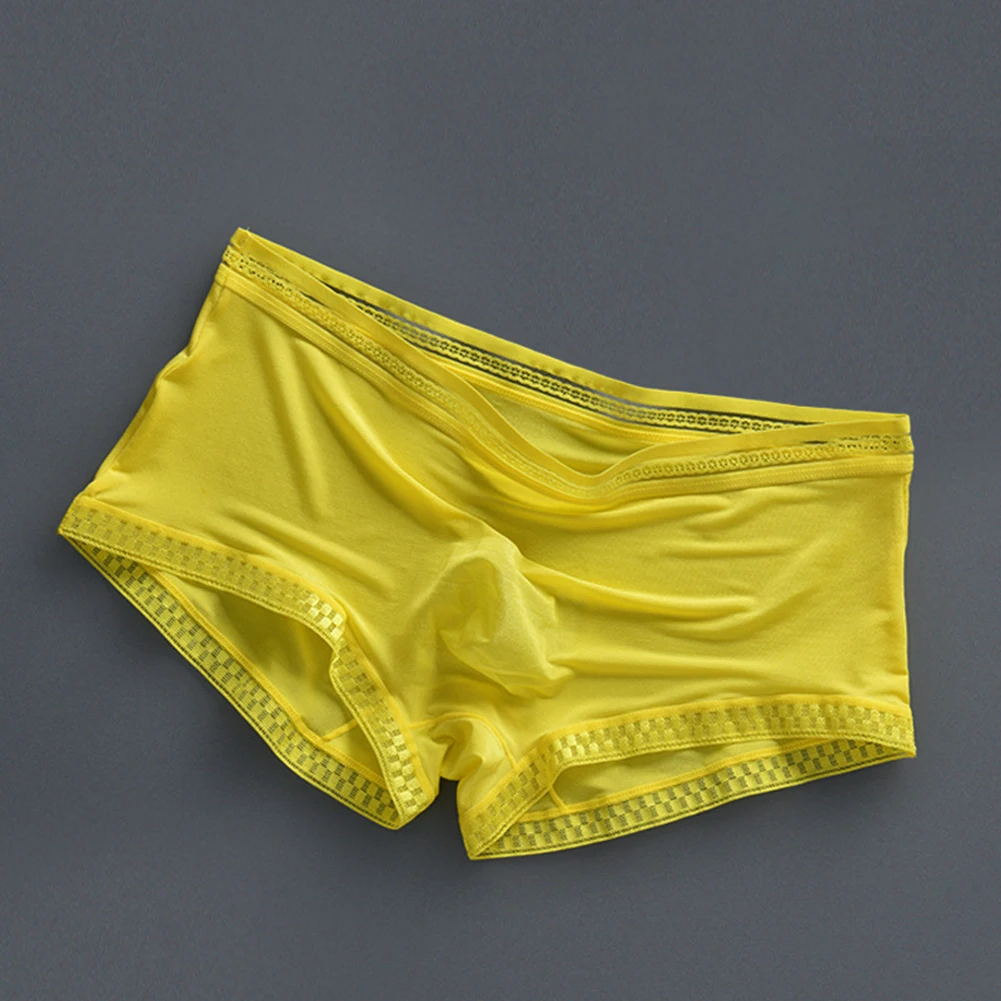 مثير الملابس الداخلية الرجال الحرير الجليد الملابس الداخلية شفافة سراويل بوكسر رقيقة جدا سراويل تنفس السروال مثلي الجنس سيسي الحقيبة جذوع #2