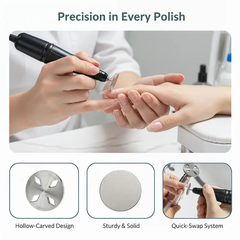 25mm Replaceable Nail Buffing Sanding Discs 50 Pcs Self Adhesive for Nail Care