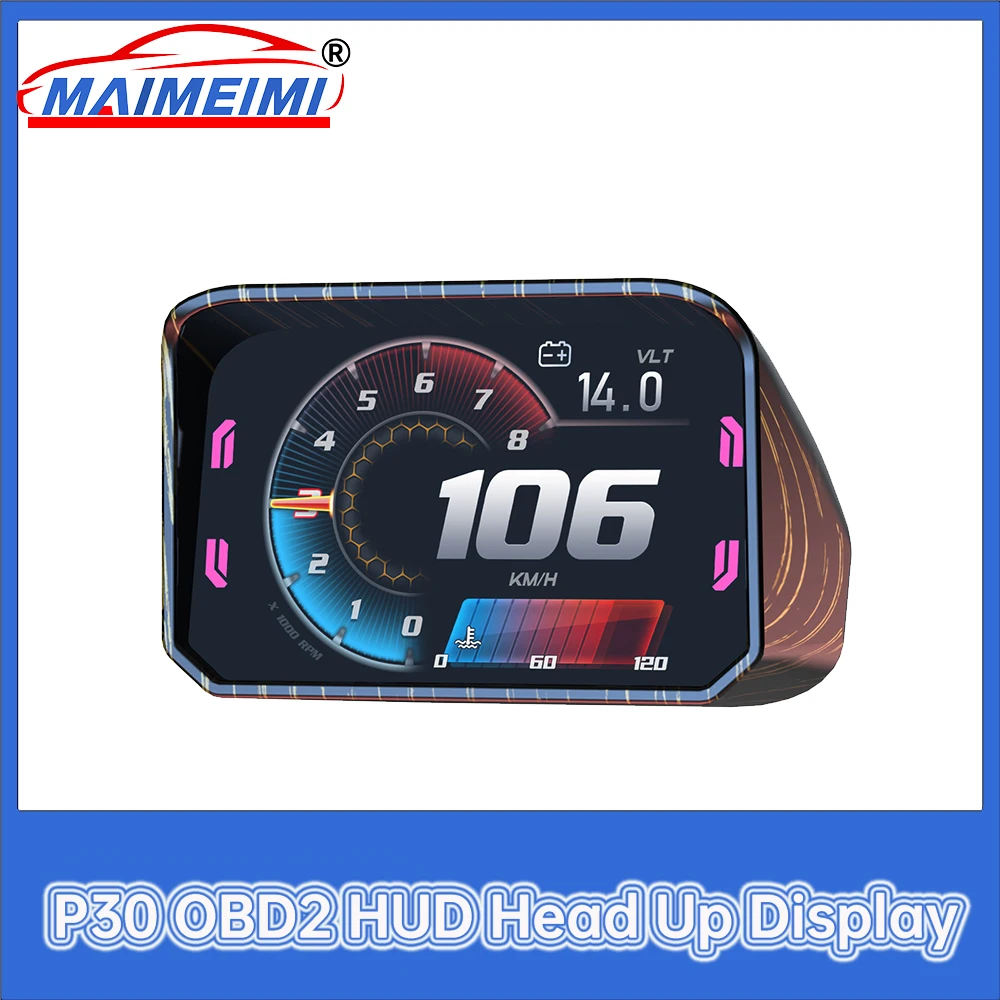 Hud Obd2 Multi Function Alarm - New Multi-function HUD Obd2 Display Overspeed
