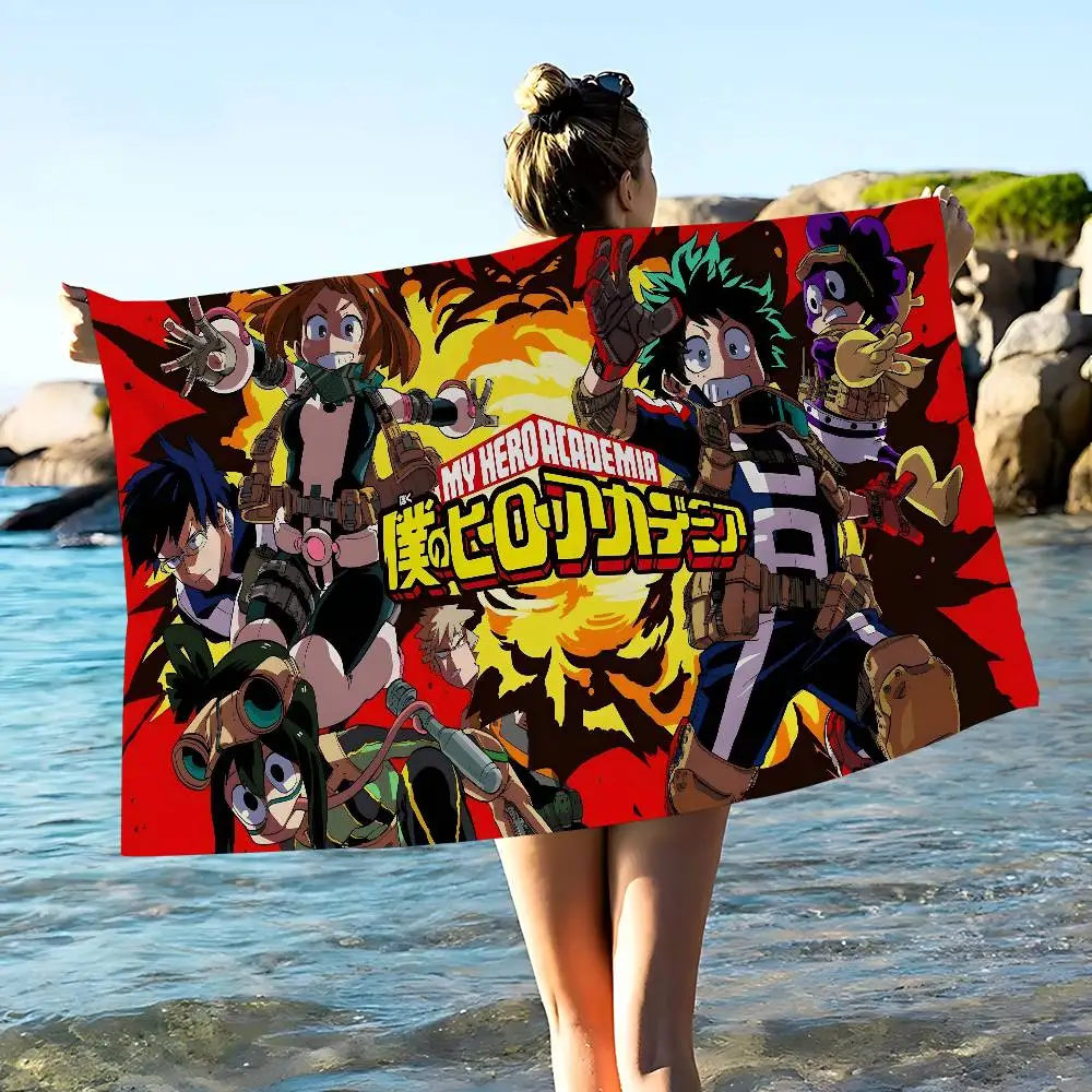 Anime M-My H-Hero A-Academia Beach Towel Colorful Bath Towels for Girl Microfiber Quick Dry Custom Sand Free Beach Yoga
