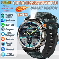 2025 nueva moda de lujo 5ATM reloj HT30 GPS brújula reloj inteligente deporte al aire libre hombre AMOLED 366*366 NFC ritmo cardíaco IP68 Smartwatch