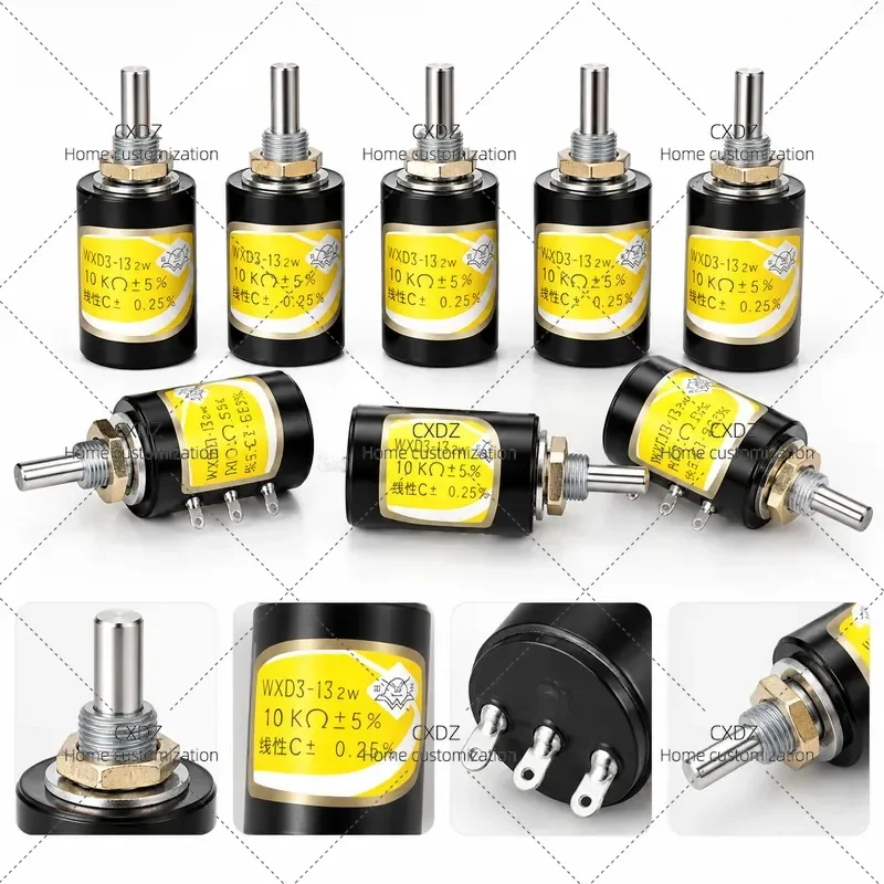 10 Turns 2W Potentiometer WXD3-13-2 Precision Wirewound Variable Resistor for Radio Electronic Components