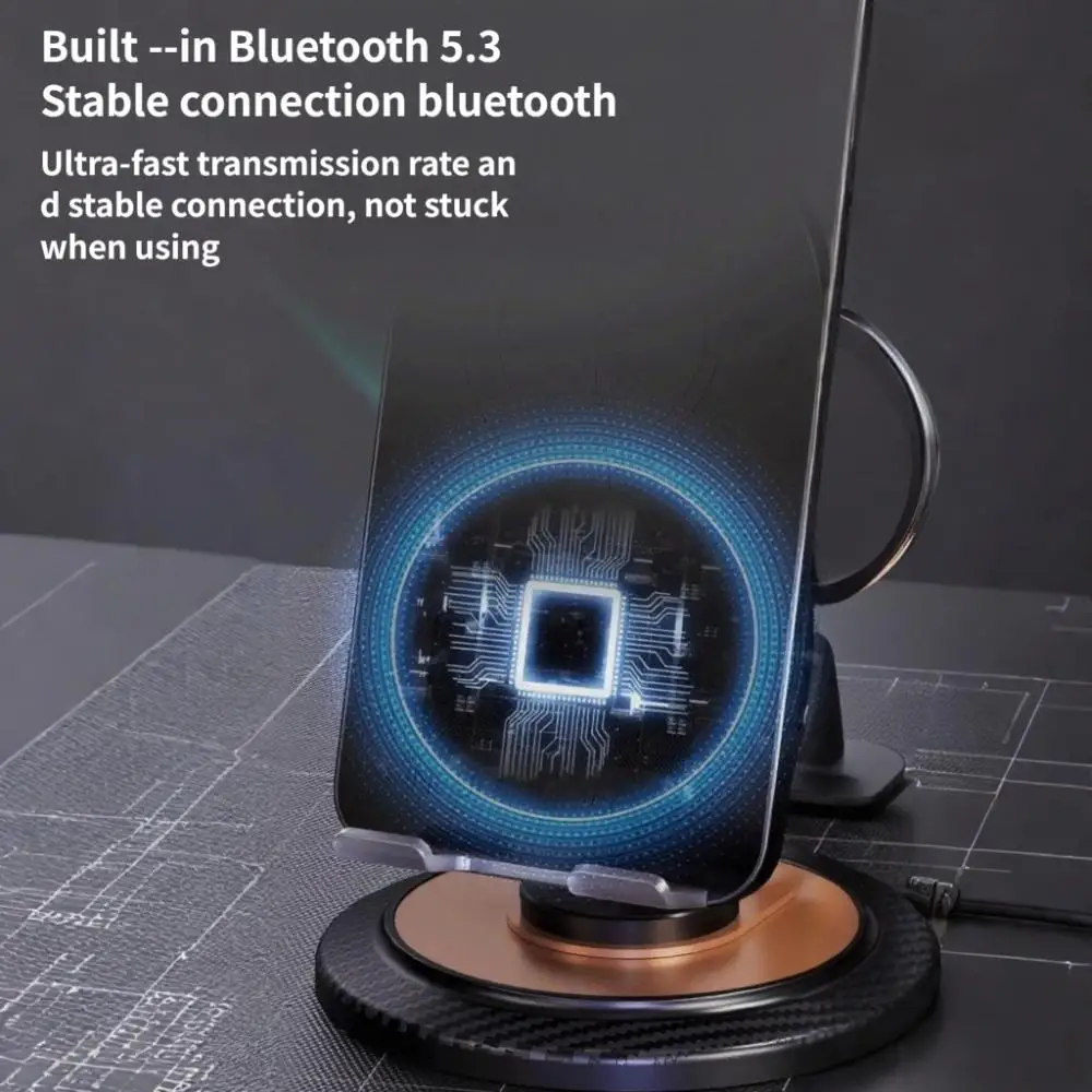 Беспроводной Bluetooth-динамик, держатель для мобильного телефона, сабвуфер, уличный портативный индукционный аудиодинамик с большим звуком для iPhone 16,