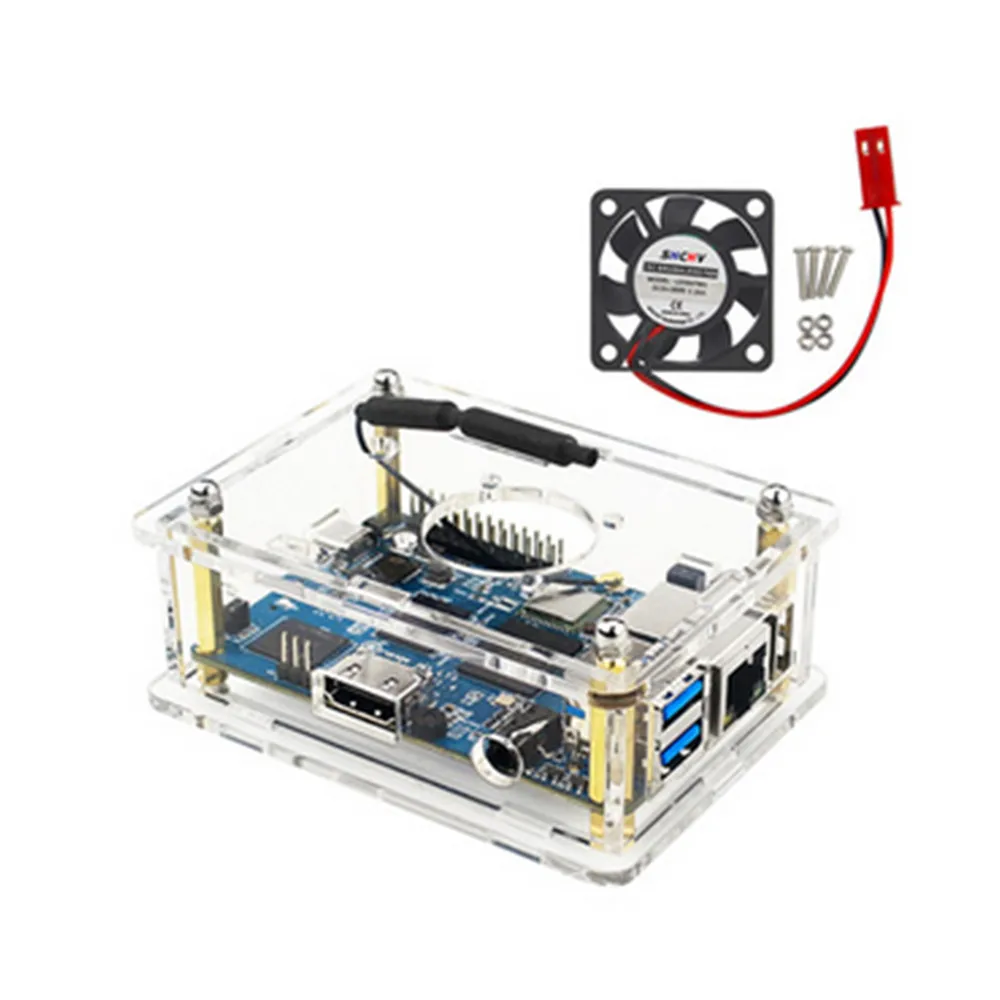 กล่องอะคริลิคใสแบบไม่มีพัดลมสำหรับ Orange Pi 3 LTS