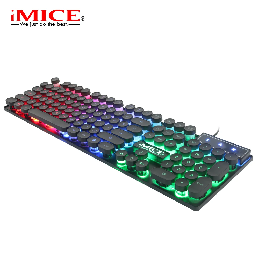 

iMice Backlight RGB 104 keys wired Gaming Keyboard Ergonomics Computer PC Laptop LED Keycaps Key Cap Board USB Punk Keybord