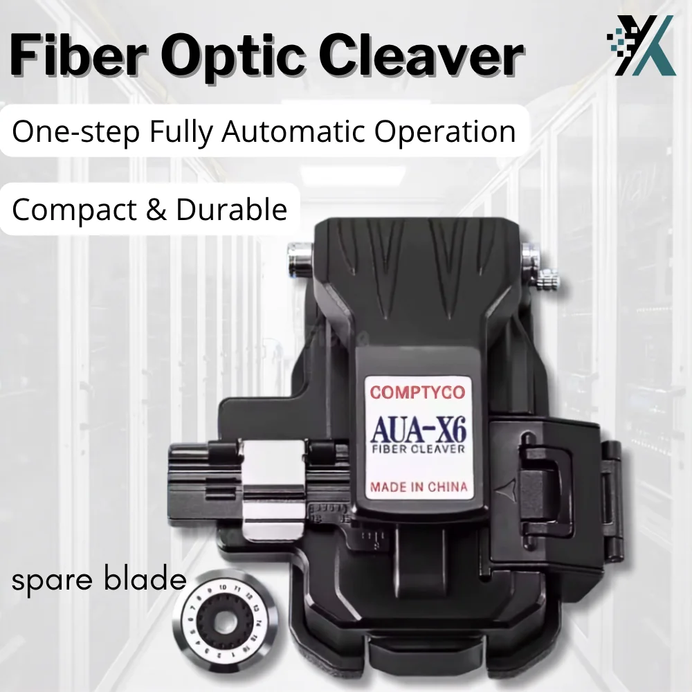 aua-x6-ftth-high-precision-for-cold-joint-hot-melt-optical-fiber-cleaver-machine-with-24-surface-blade-cutting-tool