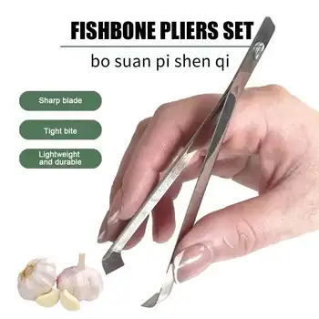 1/2 pezzi pinzette per lische di pesce sbucciatore d'aglio in acciaio gadget pinze pinzette utensili inclinati e utensili da cucina per rimuovere gli alimenti H5W6 10 best sales pinze per lische di pesce - №2