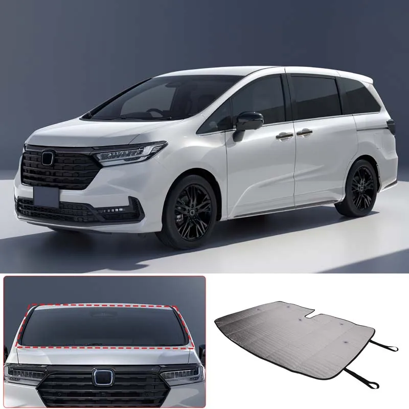 For Honda Odyssey 2015-2023 Aluminum Foil Silver Car Front Glass Sunshade Cover Car Interior Protection Accessories