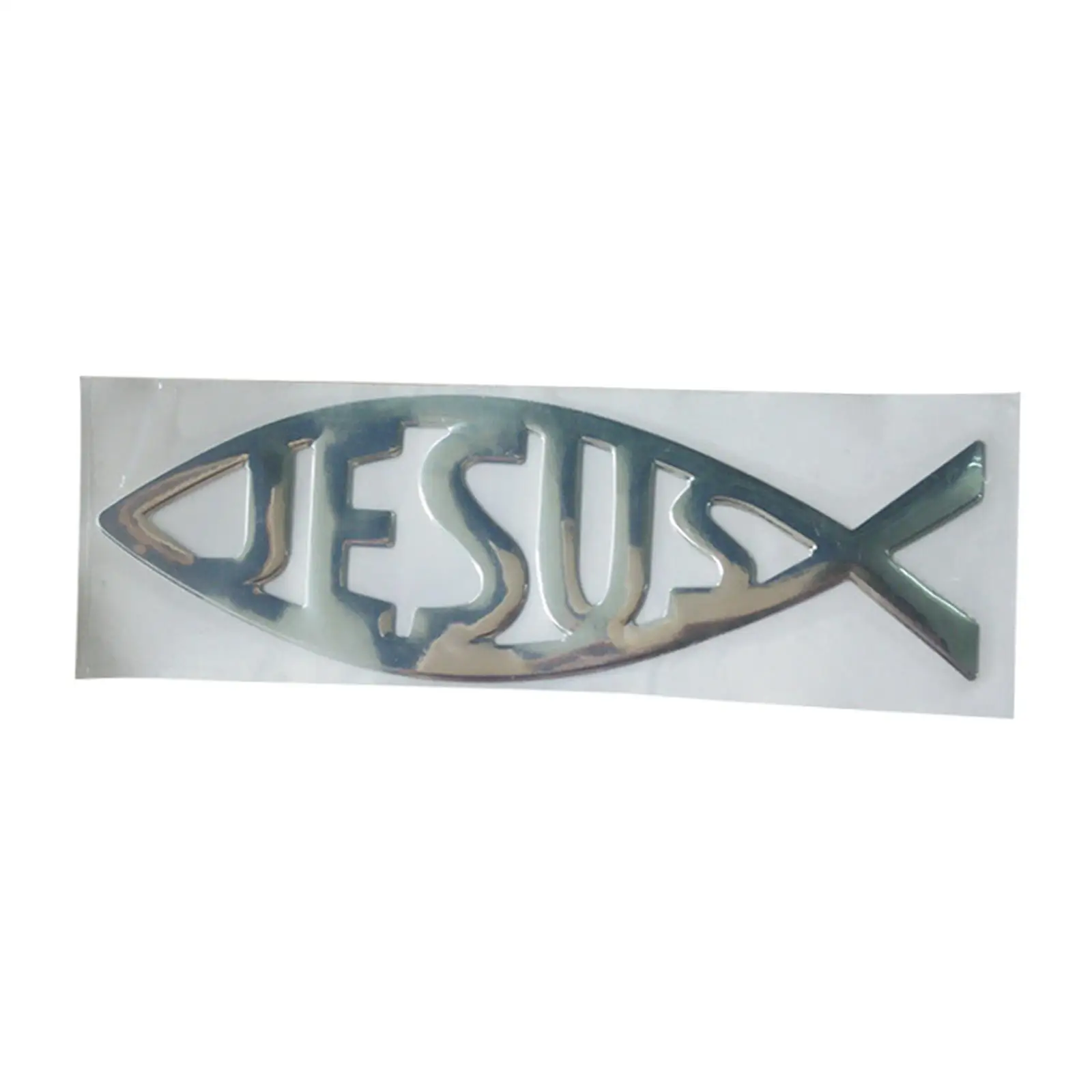 3D Auto Car Jesus Fish Chrome Decal PVC Emblem Universal Weatherproof Sticker for Laptop Motorcycle