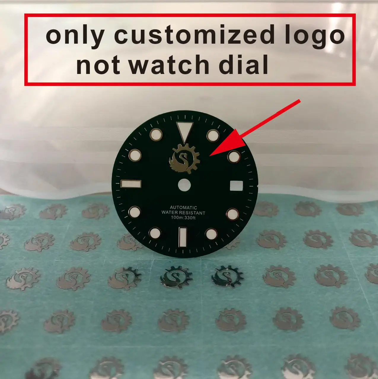 Custom Watch Dial Sticker Gold Metal Transfer Silver 28.5mm Label Small Brand 3D Logo Custommized Name Carve Self-Adhesive Logo view 3