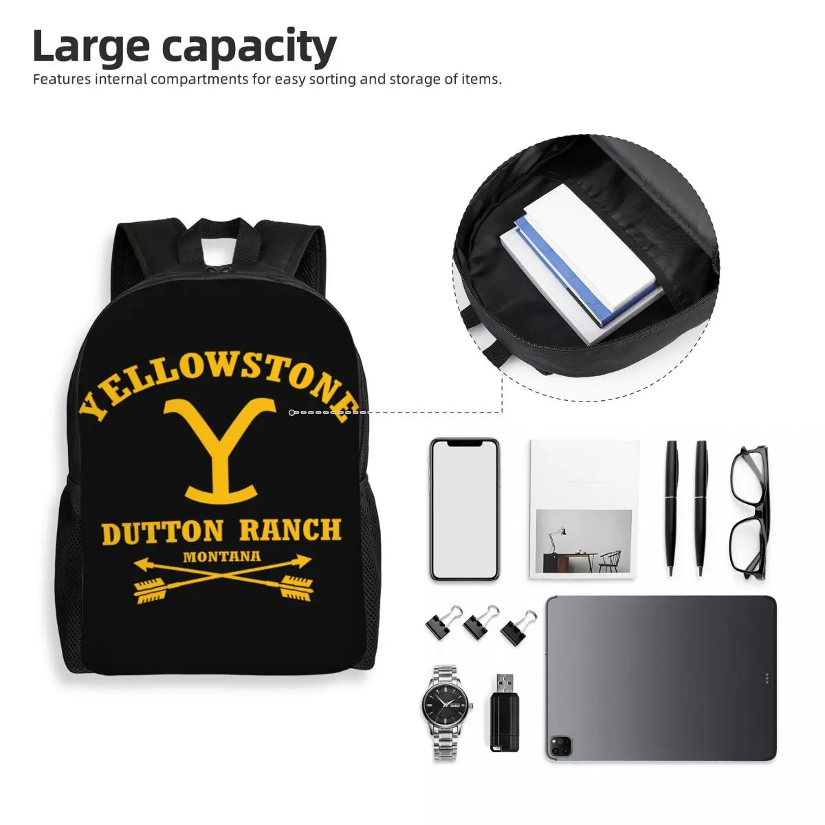 Yellowstone Dutton Ranch Rucksack für Frauen Männer wasserdichte College School Tasche Druck Bücher taschen