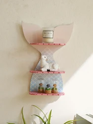 3Tier Mermaid Tail Wall Shelf, Floating Wall Shelf，Crystal Essential Oil Display，Wall Mounted Aromatherapy Holder，Art Home Decor