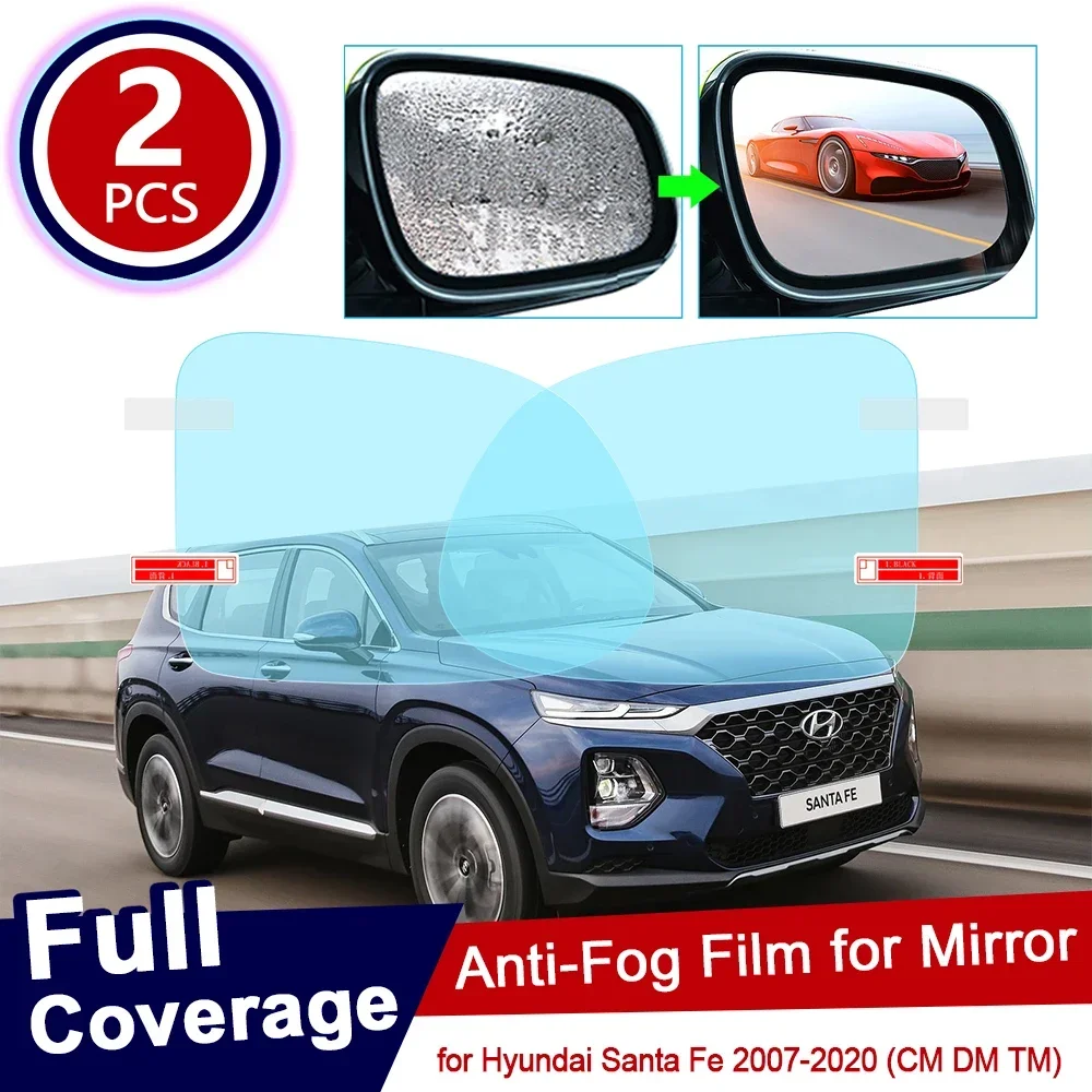 

For Hyundai Santa Fe 2007~2019 CM DM TM ix45 45 Full Cover Anti Fog Film Rearview Mirror Accessories SantaFe 2010 2015 2017 2018