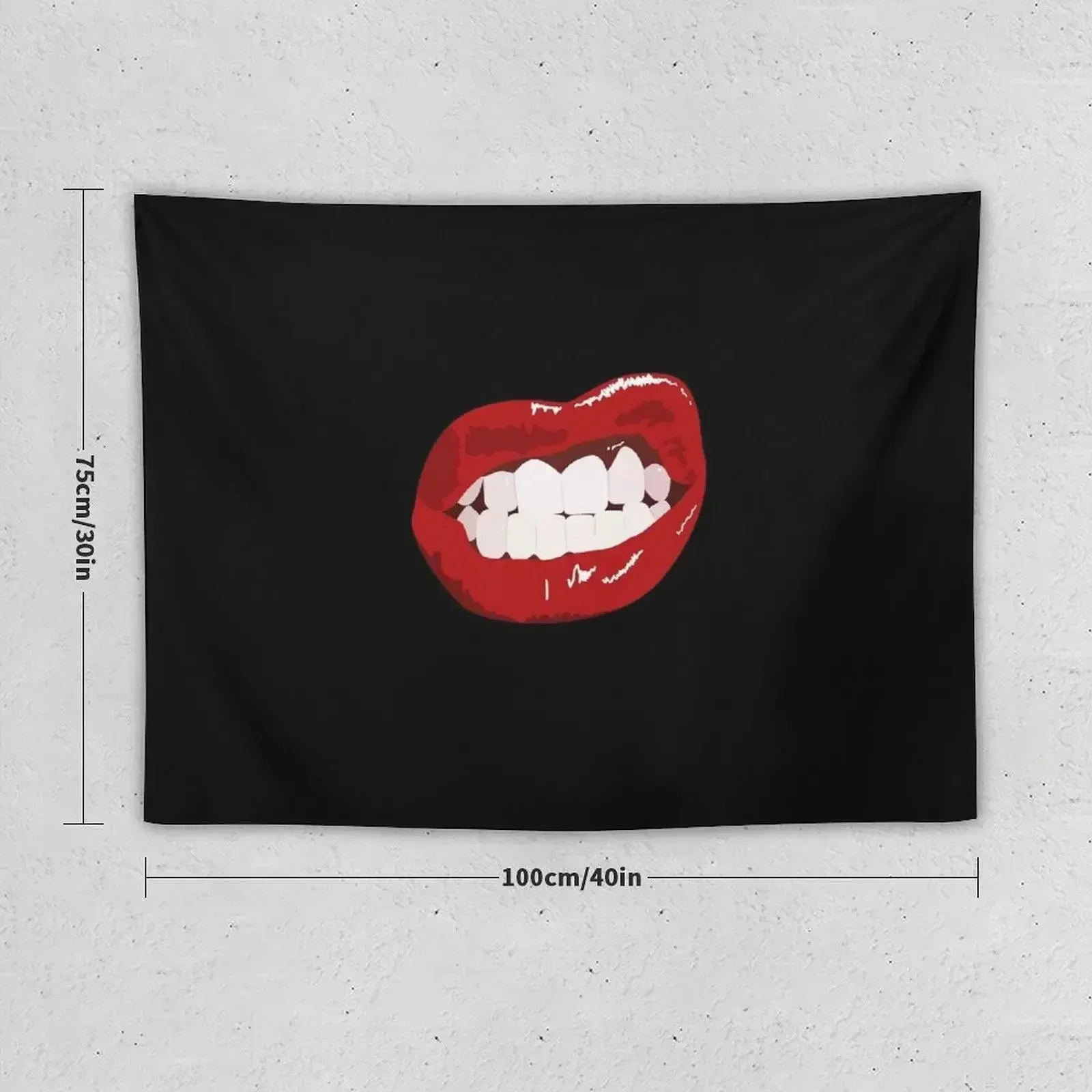 Women mouth sexy red lips, Girly lip bite, teeth showing Tapestry Room Decoration Korean Style House Decor Tapestry