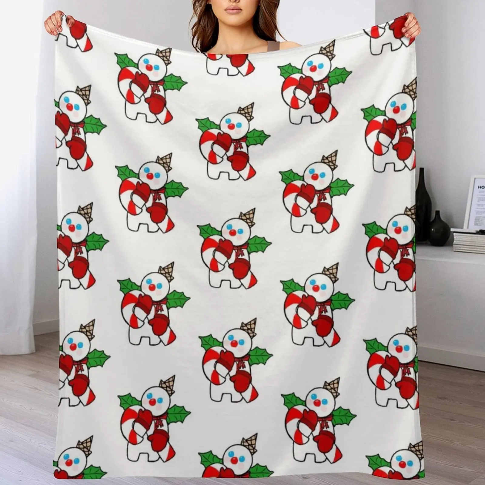 

Mr. Bingle with Candy Cane Throw Blanket Vintage For Sofa Thin Flannel for winter Blankets