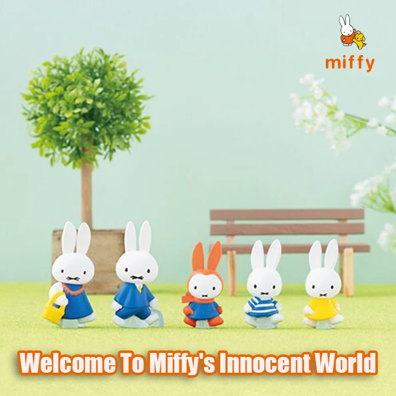 Figurines Miffy Kawaii, série familiale créative, ornements de bureau, dessin animé, figurine d'action Dopamine, accessoires Anime, cadeau parfait