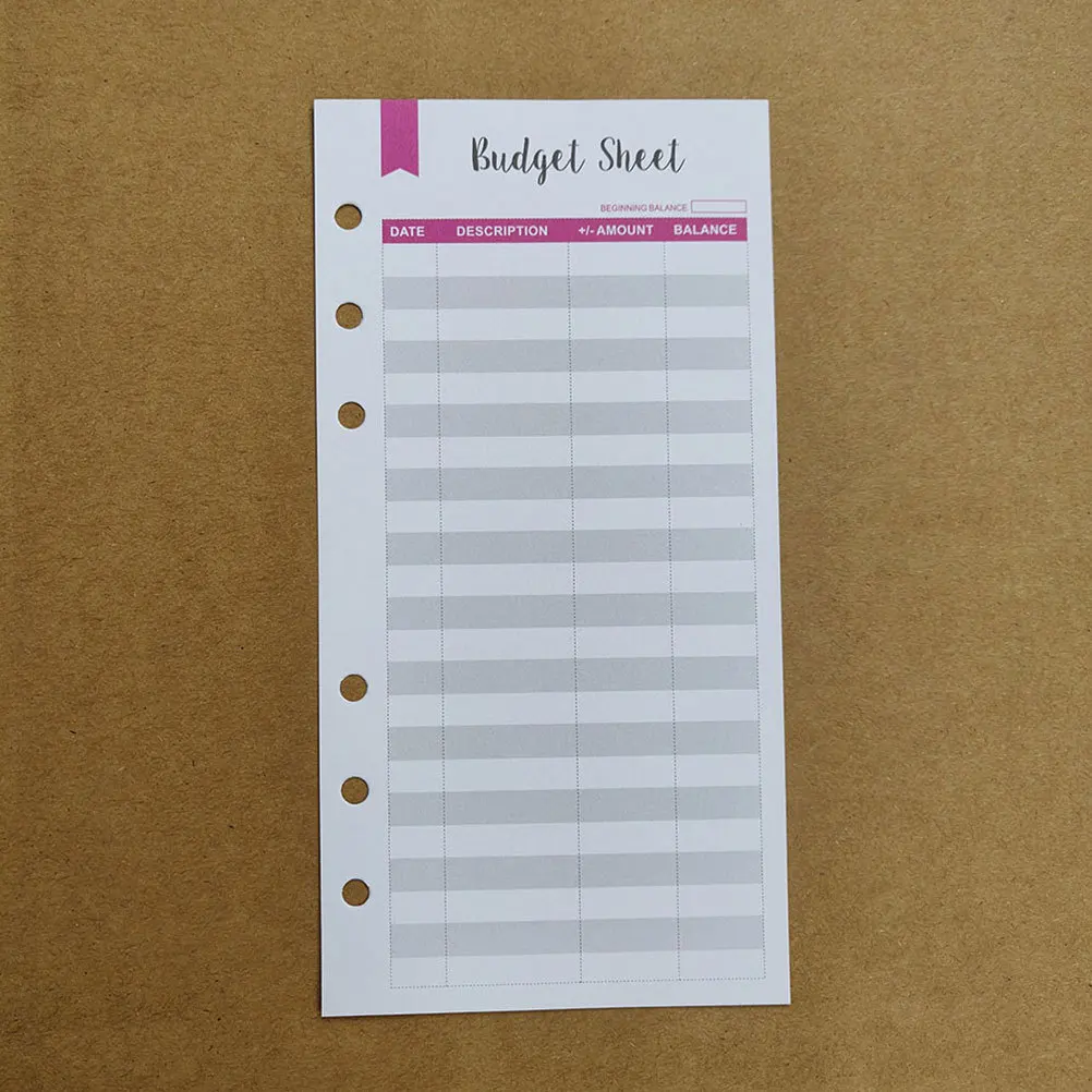 24pcs Envelope Refill Sheet Cash Business Budget Sheets Portable Budget Planner Cards Expense Tracking Sheets