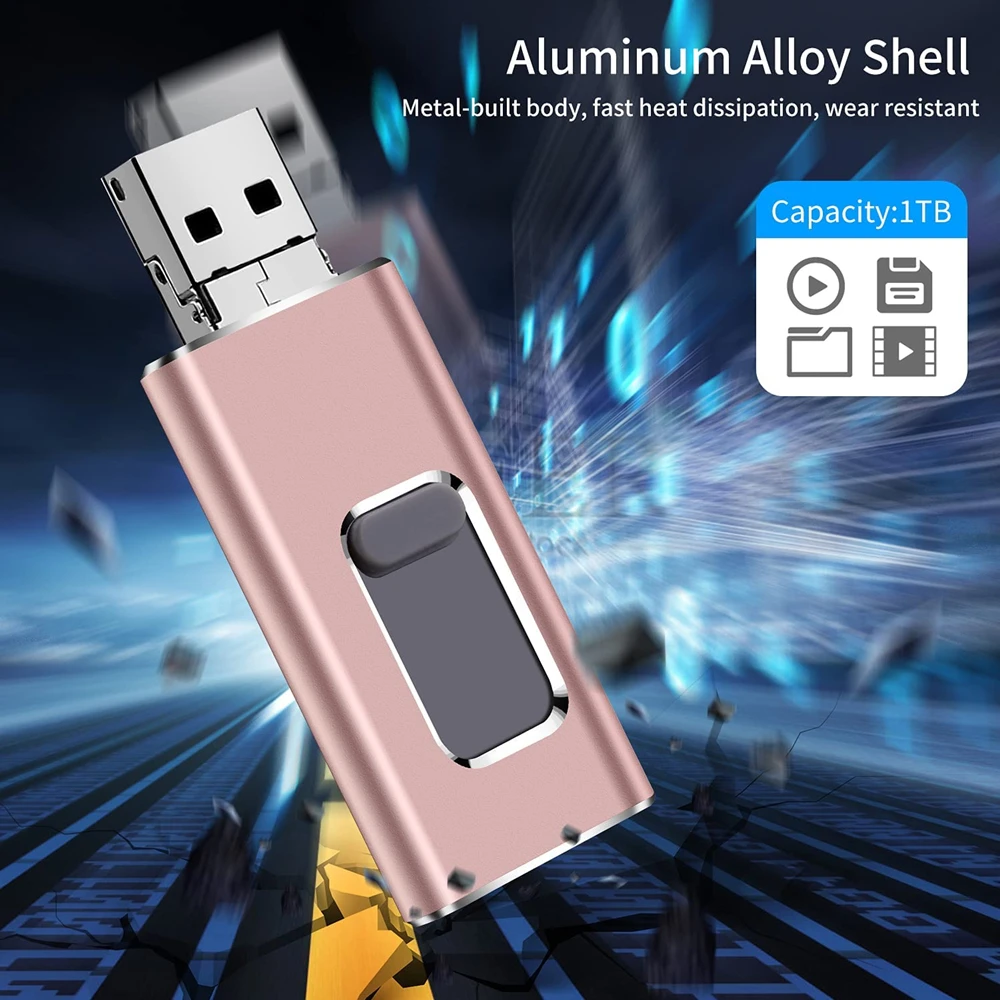 Für iPhone 512GB USB-Stick 256G 128GB USB 3.0 Speichersticks Externer Speicher Pen Drive für Handy Android PC Kopieren von Fotos Videos Dateien – Detail 3