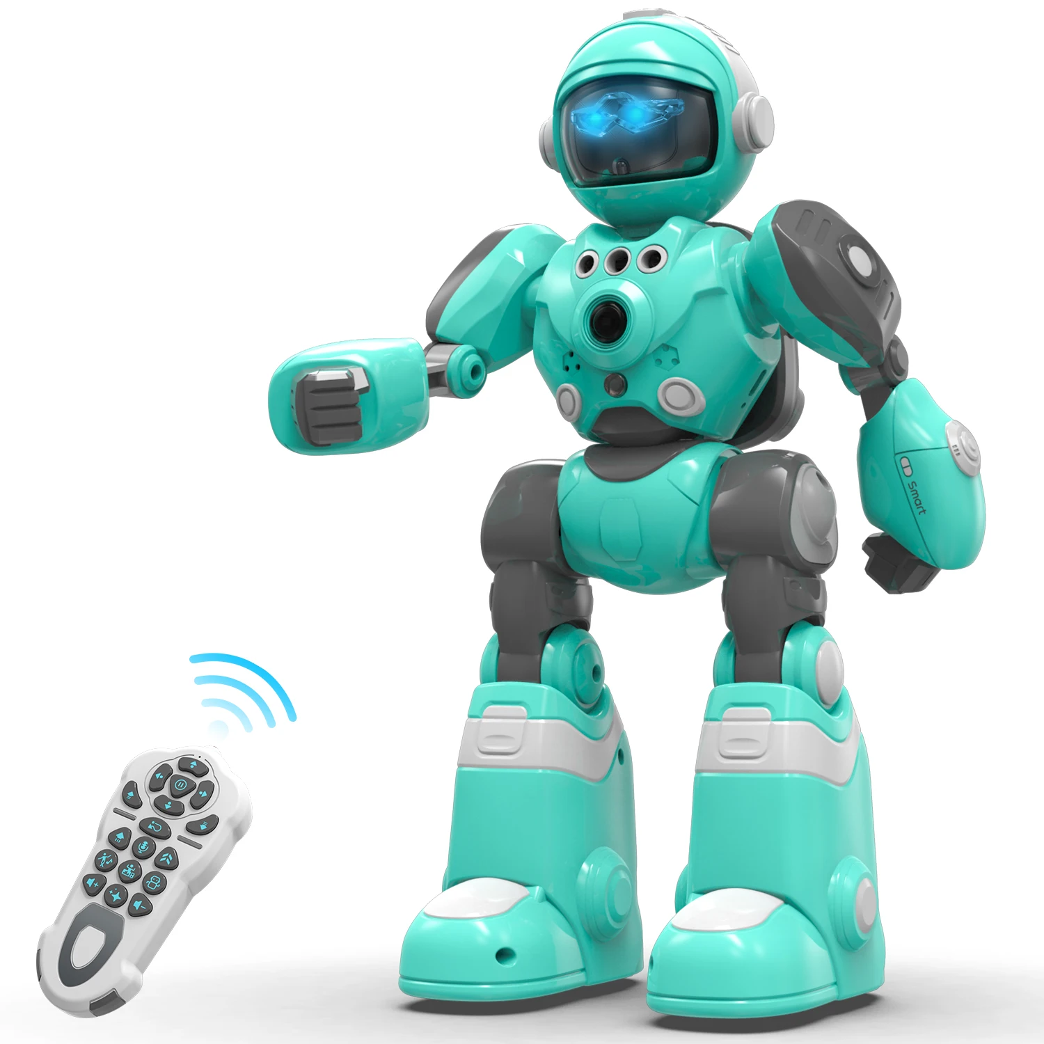

STEMTRON Robot Toys for Kids Programmable Remote Control Robot with Magic Record Voice Function, Intelligent Gesture Sensing