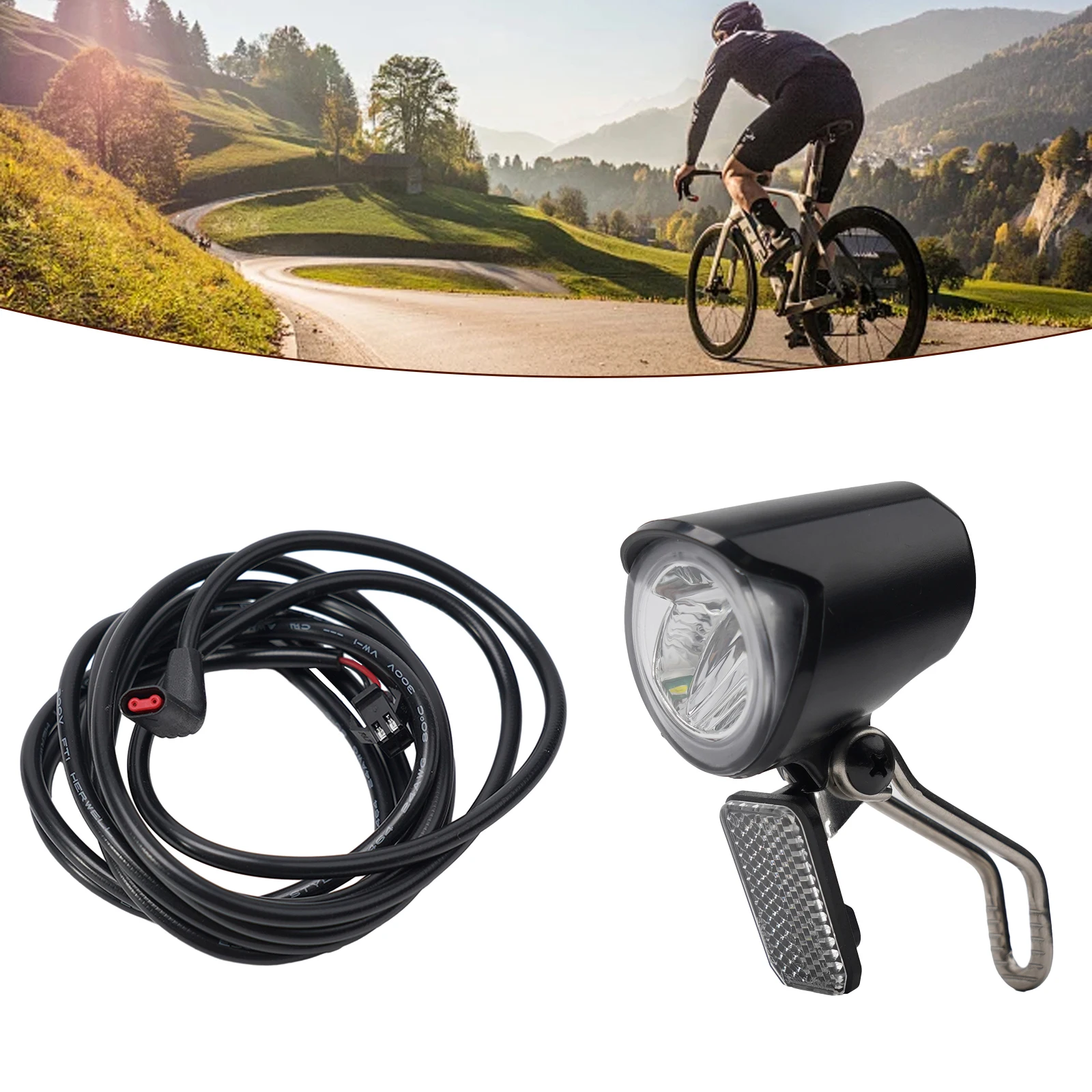 6-60V Ebike Led Light Front Light Universal Electric Bicycle Headlight E-Bike Front Light Spotlight Cycling Parts Accessories