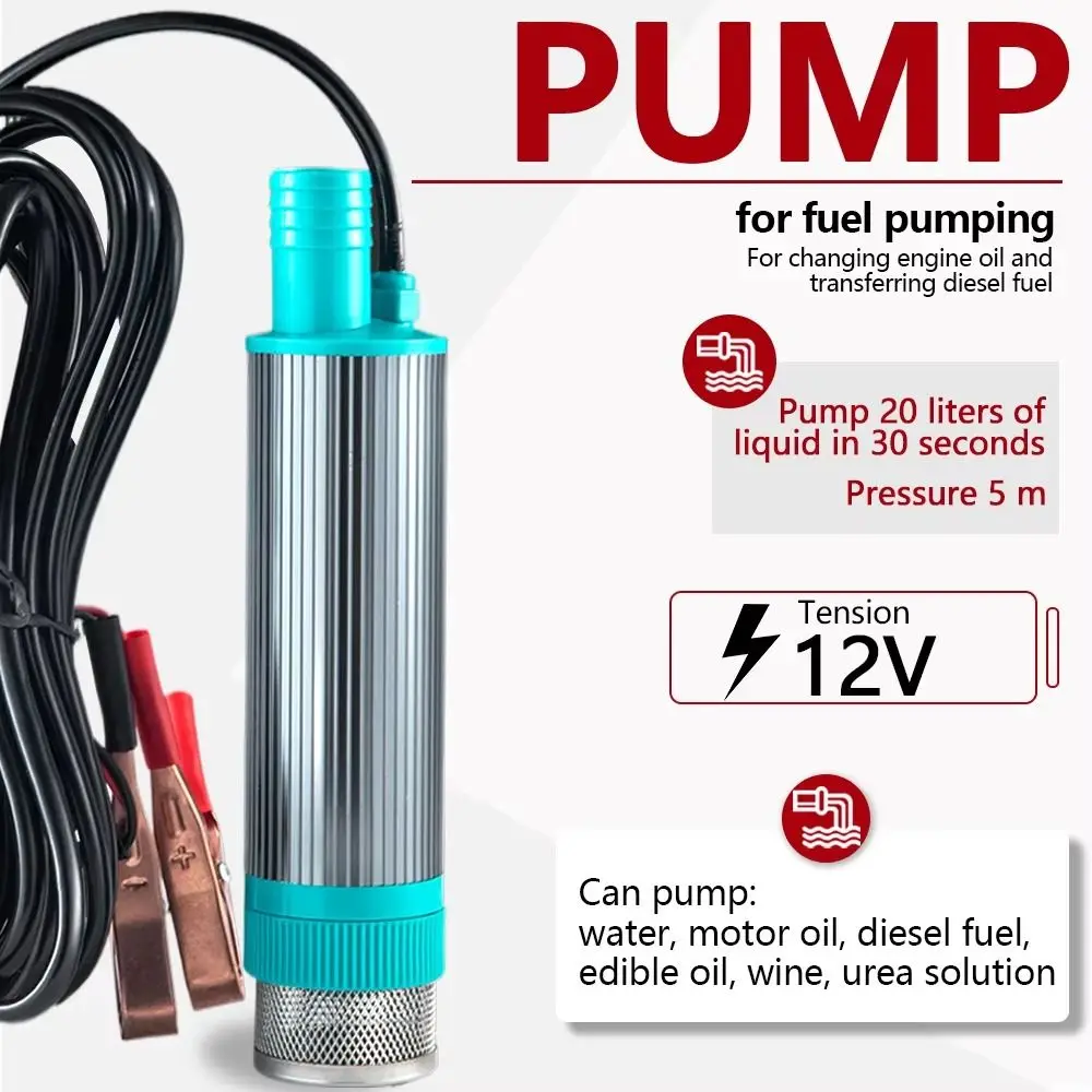 Aluminum Alloy Shell Electric Fuel Transfer Pump Corrosion-resistant Detachable Submersible Fuel Pump 4500r/min 30L/min