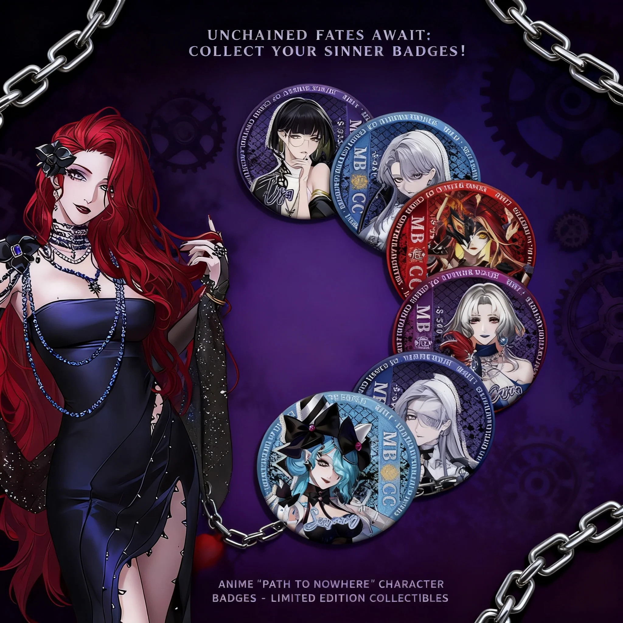 

Custom PET Double Flash Badge Game Anime Merchandise Metal Pin Badge for Unending Disciples Fans Collectible Souvenir Accessory