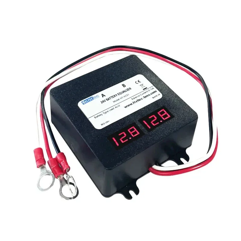 Two Pieces 12V HC01 LCD/LED battery balancer with switch battery voltage balance lead-acid battery parallel series connection