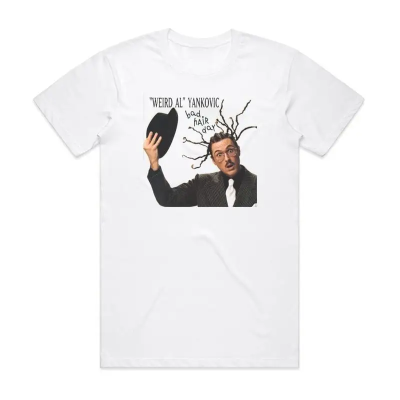 Camiseta Vtg Weird Al Yankovic Bad Hair Day de algodão pesado, branca, tamanho S a 5XL, BL078