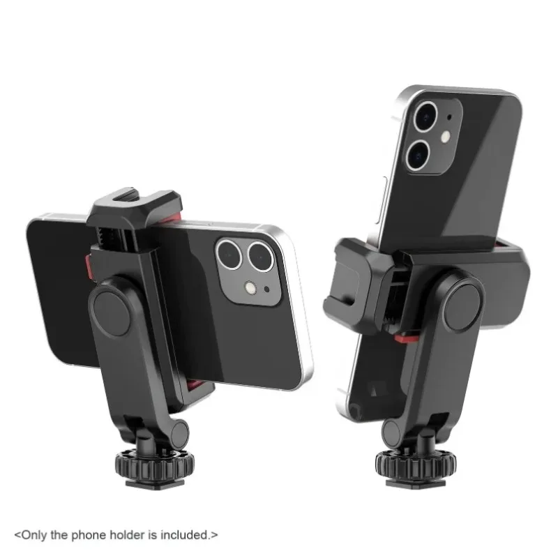 Quick Release One-Button Lock Phone Tripod Holder Clip 360° Rotatable Universal Smartphone Mount for Live Streaming Vlogging