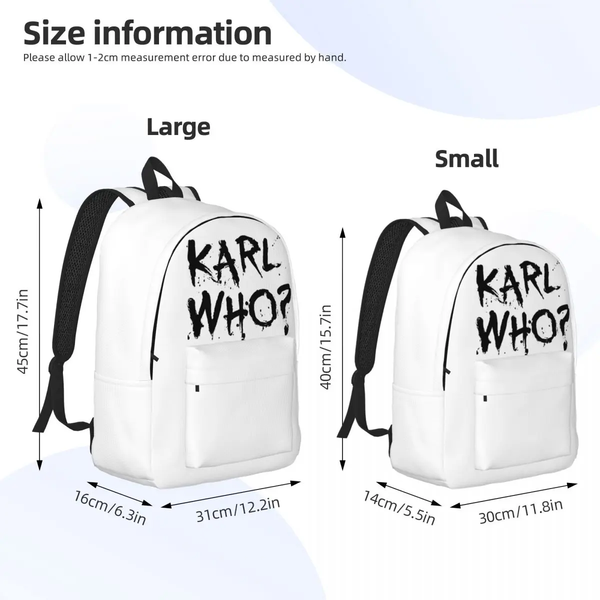 Karl, der Slogan Mode Rucksack Sport Student Business Daypack für Männer Frauen Laptop Computer Leinwand Taschen