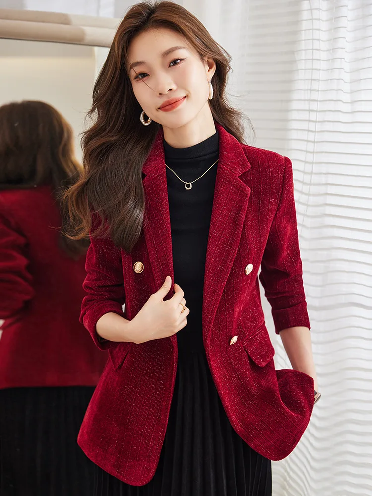 

High Quality Fabric Blazers Feminino Autumn Winter Women Jackets Coat Tops Formal OL Styles Outwear Office Work Wear Blaser