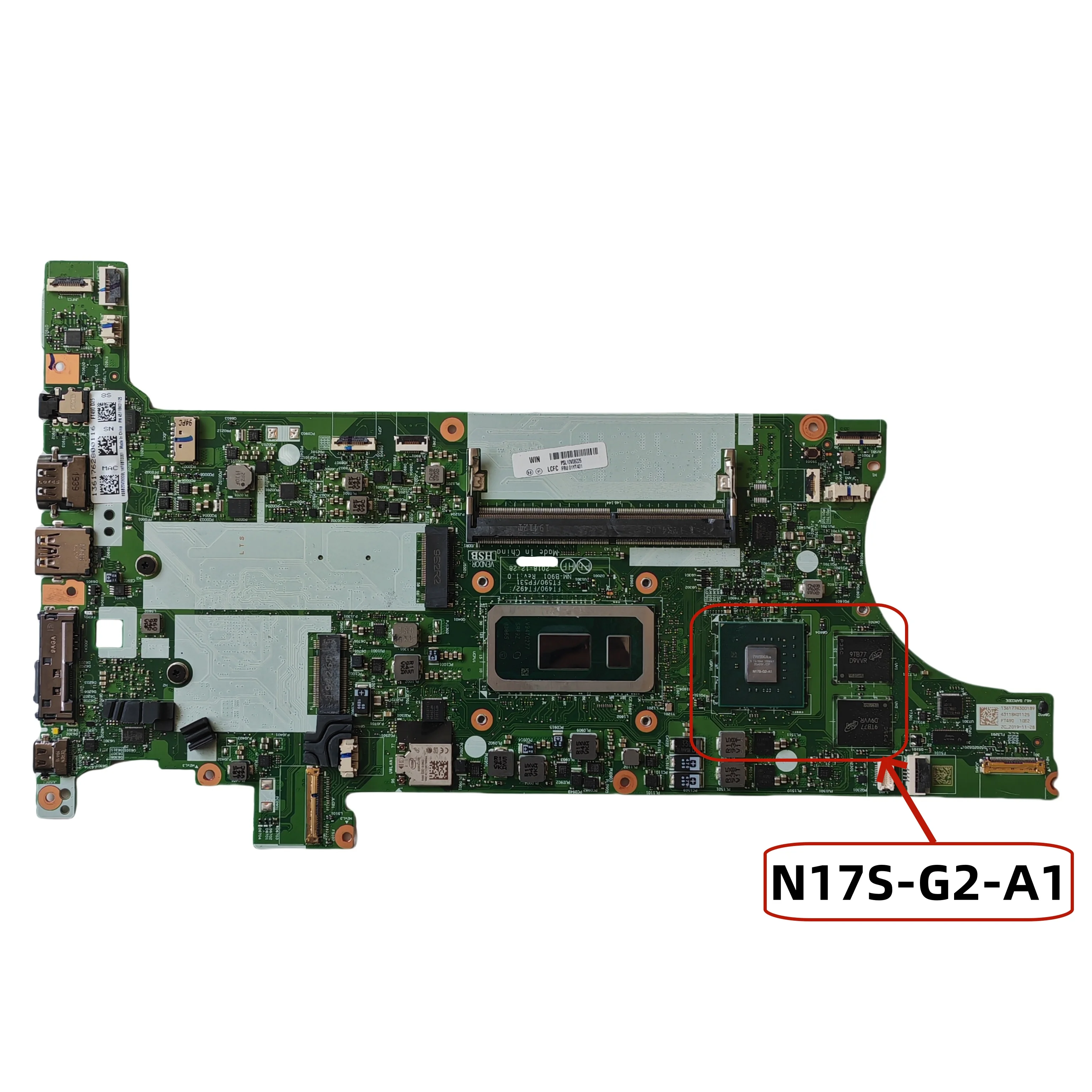 NM-B901 For Lenovo Thinkpad T490 T590 Laptop Motherboard With CPU I5-8265U/8365U I7-8665U/8565U 16GB/8GB-RAM DDR4 100% Tested