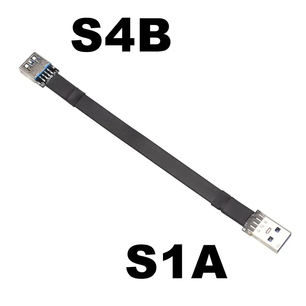 ADT USB 3.0 A męski na żeński ultracienki przedłużacz FPV FPC z płaską taśmą typu A żeński na męski adapter USB 3.0 podwójny kąt 90